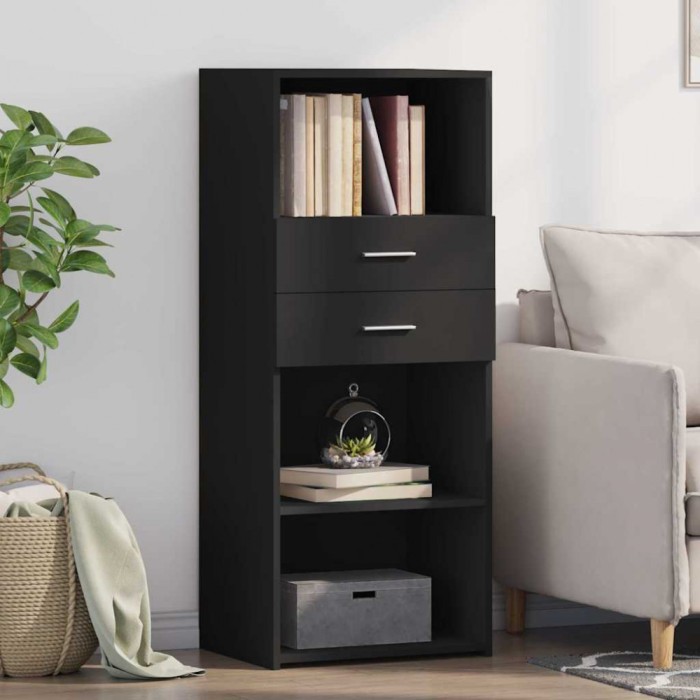 vidaXL Dulap &icirc;nalt, negru, 50x42,5x124 cm, lemn prelucrat