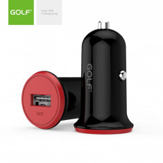 Alimentator Incarcator de la auto 1A 12-24V la 1x USB 1A negru GF-C5 blister Golf