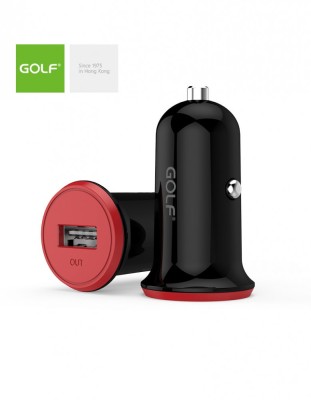 Alimentator Incarcator de la auto 1A 12-24V la 1x USB 1A negru GF-C5 blister Golf foto