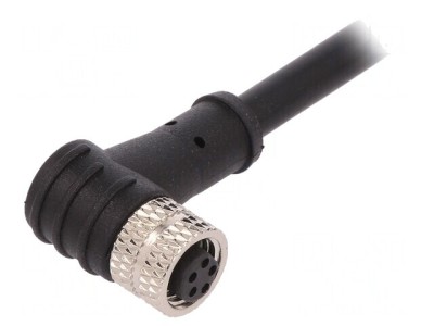 Conector M8 Mamă 5 PIN &amp;icirc;n Unghi cu Mufă și Cablu 1.5A foto