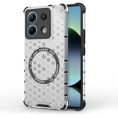 Husa transparenta Xiaomi Redmi Note 14S Techsuit HoneyComb Shield MagSafe, alb foto