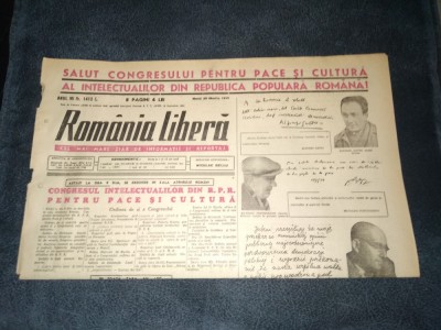 ZIARUL ROMANIA LIBERA 29 MARTIE 1949 foto