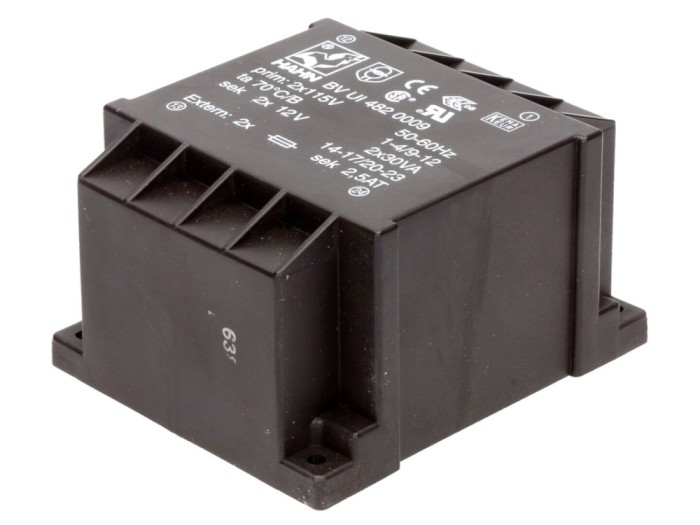 Transformator &icirc;ncapsulat 60VA 12V PCB