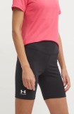 Under Armour pantaloni scurți de antrenament Rival culoarea negru, neted, high waist, 1386703