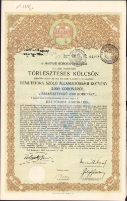 A651 Bon de stat austro-ungar la purtător cu ștampile rom&amp;acirc;nești, 1917 foto