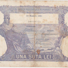 ROMANIA 100 LEI Noiembrie 1921 uzata