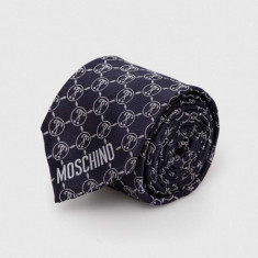 Moschino cravata de matase culoarea albastru marin