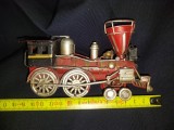 Macheta vintage decorativa din metal Locomotiva cu abur stil retro/vintage,model vintage locomotiva de epoca
