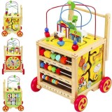 Antepremergator din lemn cu cub educativ multifunctional 6 &icirc;n 1