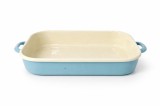 Tava emailata albastru deschis 50 x 27 cm, cu manere, pentru cuptor