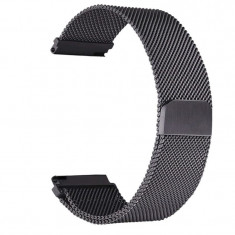 Curea tip Milanese Loop, compatibila Sony Smartwatch 2 SW2, telescoape QR, Negru foto
