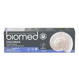 Pastă de dinți Biomed Calcimax, fără fluor, vegană, cu bicarbonat de sodiu și argilă roz, 100 g