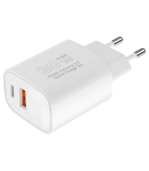 Incarcator rapid de retea USB tip A si USB type C 30W PD 3.0 + QC