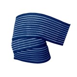 Cumpara ieftin Bandaj elastic compresiv universal cu prindere Velcro, 180 x 7.5 cm, pentru genunchi, cot, glezna, incheietura si coapsa, nailon, albastru