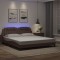 vidaXL Cadru de pat cu lumini LED, maro, 180x200 cm, piele ecologică 3214038