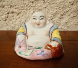 BUDDHA - STATUETA MICA DIN PORTELAN EMAILAT- MARCAJ MADE IN CHINA H7cm