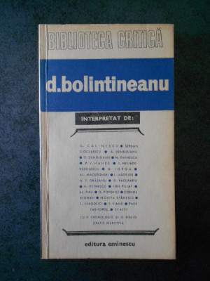 Biblioteca critica - Dimitrie Bolintineanu foto