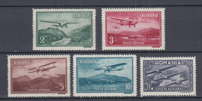 ROMANIA 1931 LP 94 VEDERI POSTA AERIANA SERIE MNH