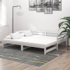 Gossi pat extensibil de zi, 2x(90x200) cm, alb, lemn masiv de pin