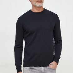 United Colors of Benetton pulover de bumbac culoarea negru, light