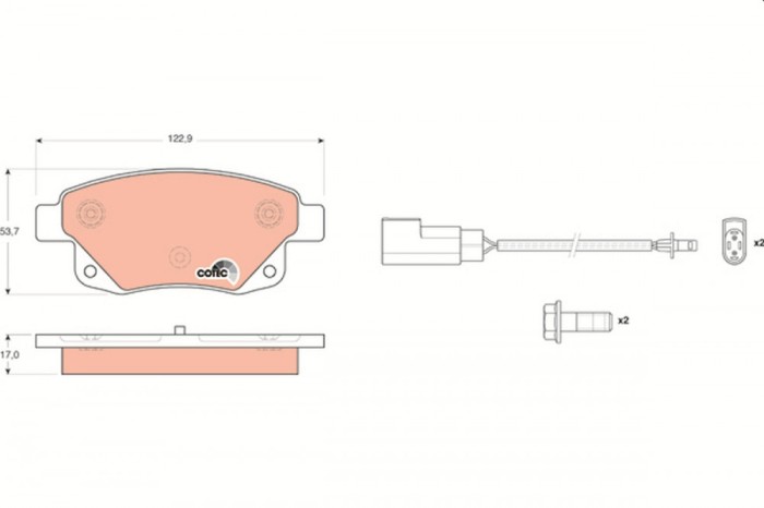 TRW GDB1725 COTEC set placute frana,frana disc