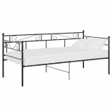 Cumpara ieftin Cadru de pat canapea, negru, 90x200 cm, metal