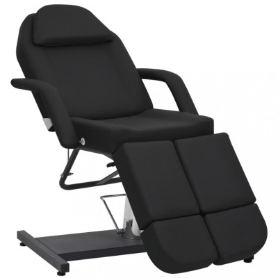 vidaXL Scaun tratament &amp;icirc;nfrumusețare, negru, 180x62x78 cm, piele eco 110268 foto