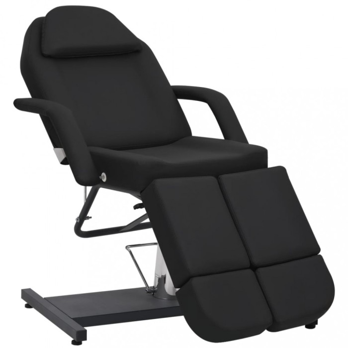 vidaXL Scaun tratament &icirc;nfrumusețare, negru, 180x62x78 cm, piele eco 110268