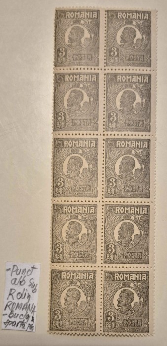 Rom&acirc;nia 1920 Ferdinand cap mic h&acirc;rtie carton ERORI