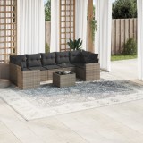 vidaXL Set canapele de grădină cu perne, 8 piese, gri, poliratan