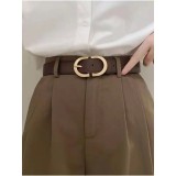 Cumpara ieftin Curea maro cu catarama simetrica - 689310