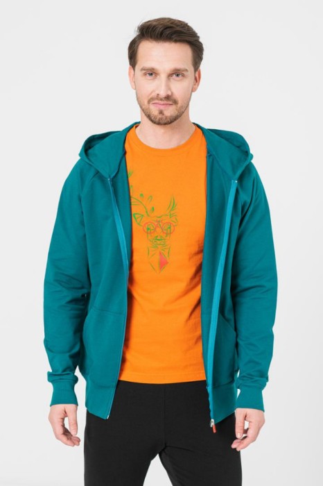 Hanorac coton casual barbati petrol-l