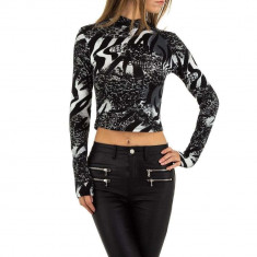 Bluza sic, gri, cu animal print foto