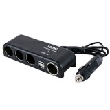 Priza bricheta cu 4 sloturi, cu 2 USB 3.1A, 120W Automobile ProTravel