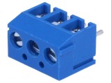 Regletă de conexiuni PCB 90&deg; 3.81mm 3 piste 10A