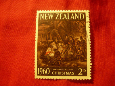 Serie Noua Zeelanda 1960 Craciunul , 1 val. stampilat foto