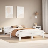 VidaXL Cadru de pat fără saltea, alb, 160x200 cm, lemn masiv pin