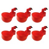 Set 6 Adapatoare Pui Sunmostar Rosu - Plastic, Alimentare Manuala Pasari
