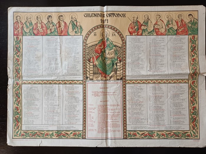 PM369N Calendar ortodox 1971, Oradea