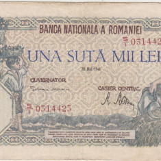 M - Bancnota Romania - 100000 lei - Emisiune 28 mai 1946