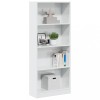 Bibliotecă, alb extralucios, 60x24x143 cm, lemn prelucrat