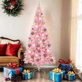 vidaXL Brazi artificiali de Crăciun Roz 180 cm PVC