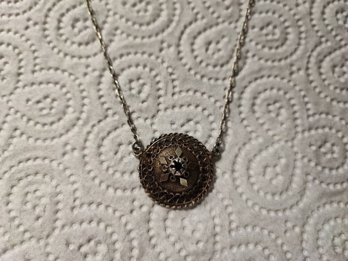 Lant vintage argint cu granat
