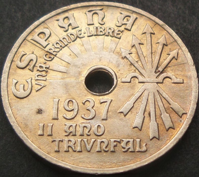 Moneda istorica 25 CENTIMOS - SPANIA, anul 1937 *cod 1437 A = UNC! foto