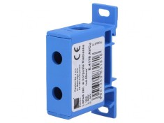 Conector de Șine 50mm2 1 Pista 2 Borne Albastru TS35