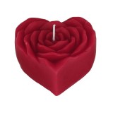 Lumanare decorativa forma Trandafir Inima, 8x8 cm, ATU-084234, Oem