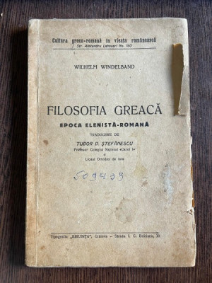 Wilhelm Windelband Filosofia Greaca Epoca Elenistica-Romana foto