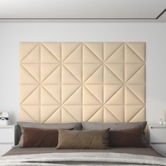 vidaXL Panouri de perete 12 buc. crem 30x30 cm, textil 0,54 m? foto