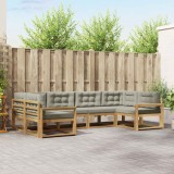 vidaXL Set de canapele de exterior cu pernă 6 pcs Alb și gri deschis 3386940