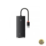 Hub USB Baseus Lite 4 x USB-A 3.0 - 1 x USB-C 0.25m Negru WKQX030001